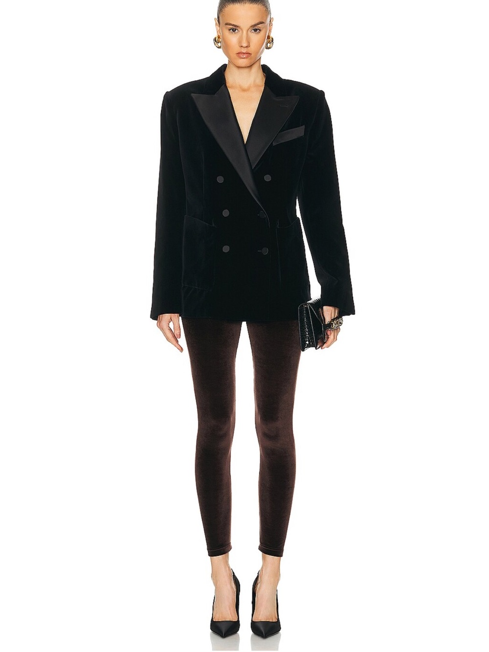 Tom Ford Chocolate Brown Velvet Leggings